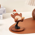 Soporte para teléfono con diseño de gallina de madera, decoración de mesa, madera de arce, 10x16,8 cm, giratorio