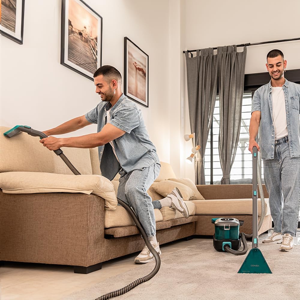 Cecotec Conga CarpetClean 10000 EasyHome odkurzacz do dywanów, środek do czyszczenia tapicerki, 800 W, zbiornik na wodę 3 l i zbiornik na brudną wodę 1,5 l, system wielopowierzchniowy, zestaw