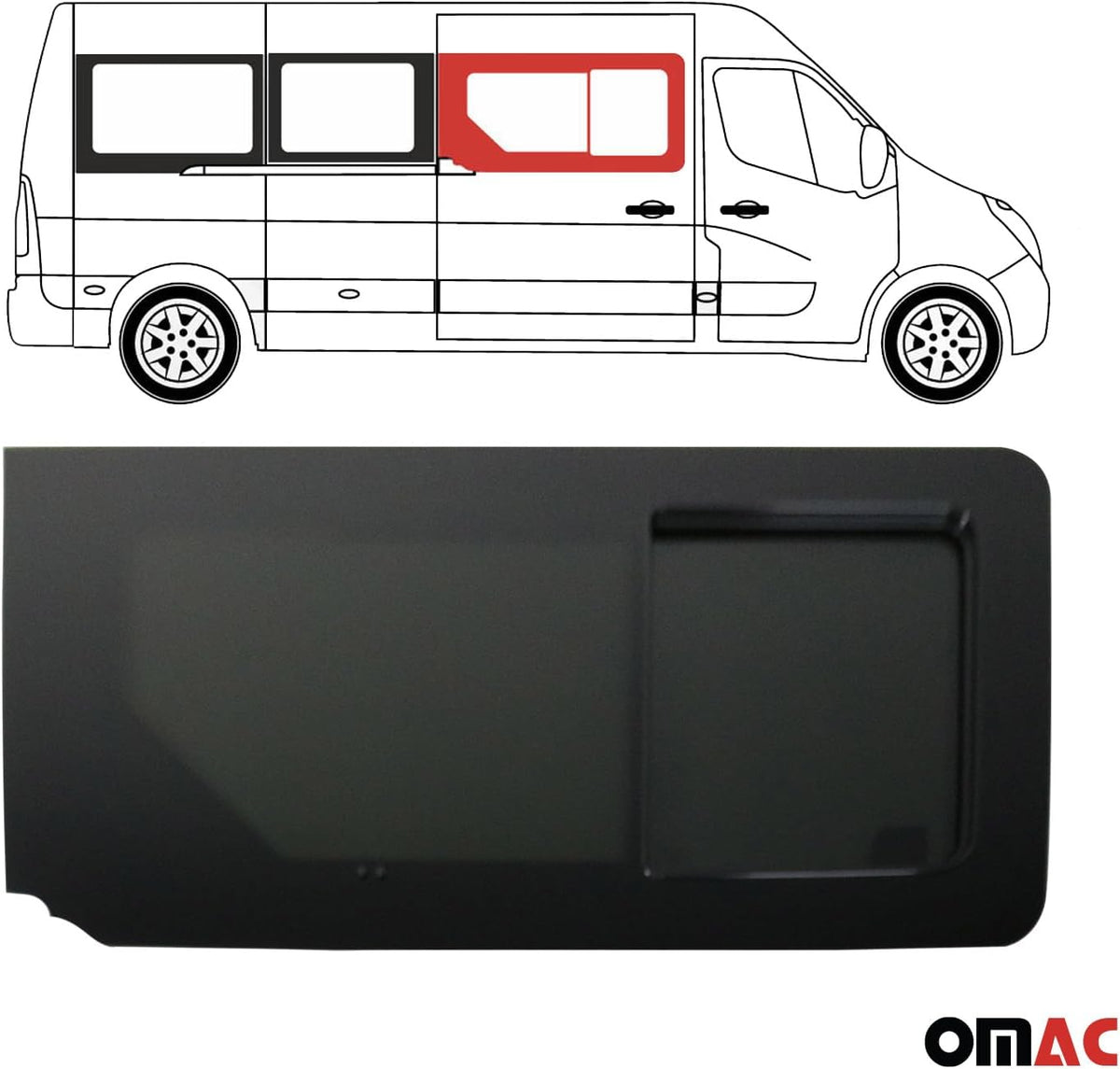 OMAC Cristal de puerta para Renault Master 2010-2024 Delantero Derecho corredero L2 L3 L4 H2