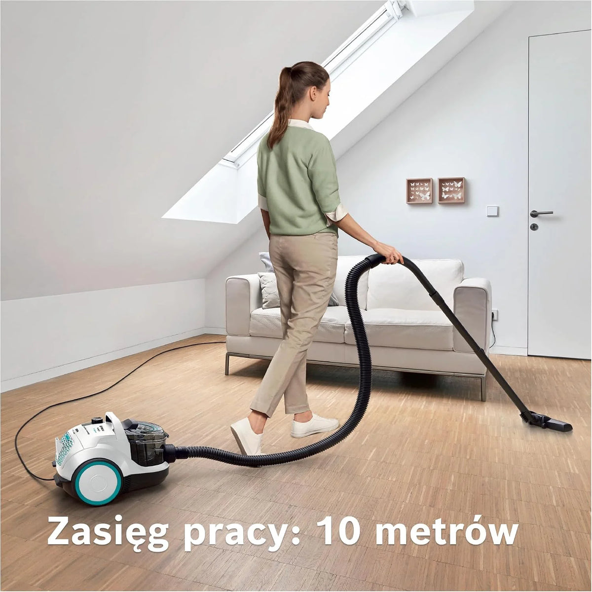 Bosch Serie 4 ProHygienic Odkurzacz 550 W, BGC21HYG1, biało-turkusowy