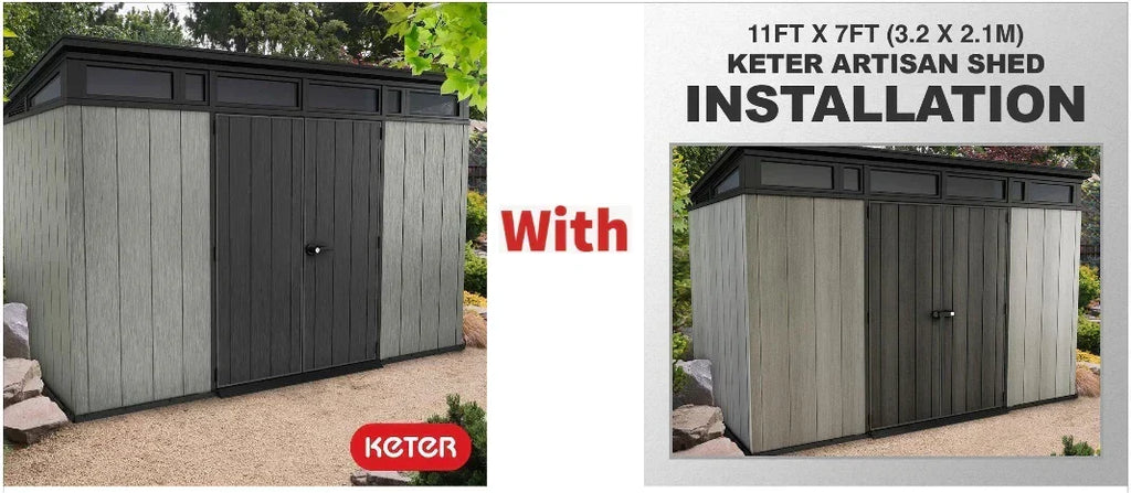 Cobertizo de Jardín Keter Artisan 2026 de 11 x 7 pies (3,4 x 2,1 m) – Solución Elegante y Robusta para Almacenamiento Exterior