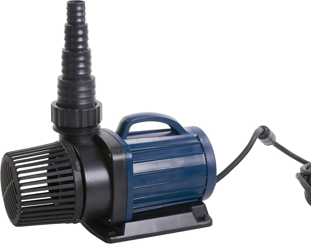 Bomba para filtro/estanque AquaForte DM-22.000 Vario S, 70-200W, altura de elevación 7,5m, regulable con controlador externo. Ideal como bomba para estanques o para arroyos/cascadas.