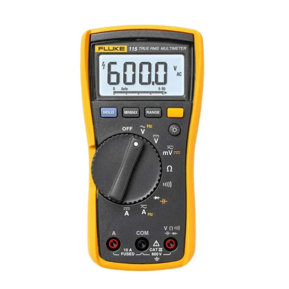 Multímetro True RMS 115 alimentado por batería con cables de prueba y funda 16,7 x 8,4 x 4,6 cm según IEC 61010