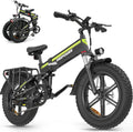 Bicicleta eléctrica plegable, batería extraíble de 48 V 25 Ah, autonomía de 110 km, bicicleta eléctrica con neumáticos fat bike de 20" x 4", suspensión completa, frenos hidráulicos, 7 velocidades, bicicleta
