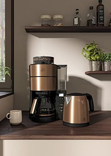 Melitta AromaFresh - Cafetera de filtro - con jarra de cristal - molinillo integrado - función de temporizador - 10 tazas - Negro puro