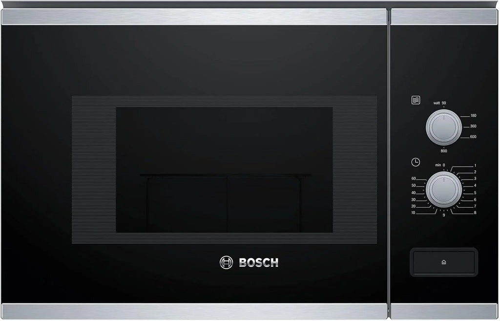 Bosch BFL520MS0 Seria 4 - Zintegrowana kuchenka mikrofalowa, 60 x 38 cm, 21 litrów, stal nierdzewna
