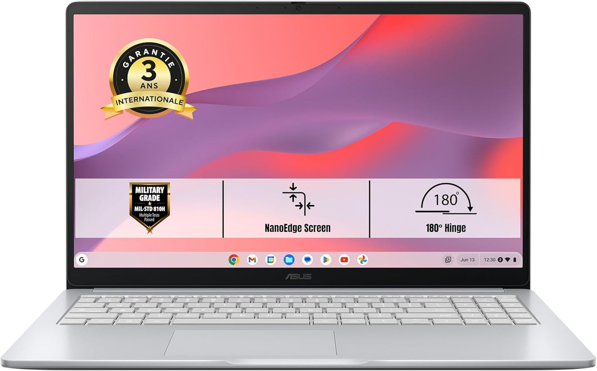 ASUS Chromebook Plus CX1405CTA-S60060 Portátil de 14 pulgadas FHD 60Hz (Procesador Intel Core 3-N355 3.9 GHz, 8GB LPDDR5, 128GB eMMC, Gráficos Intel UHD) ChromeOS – Teclado AZERTY
