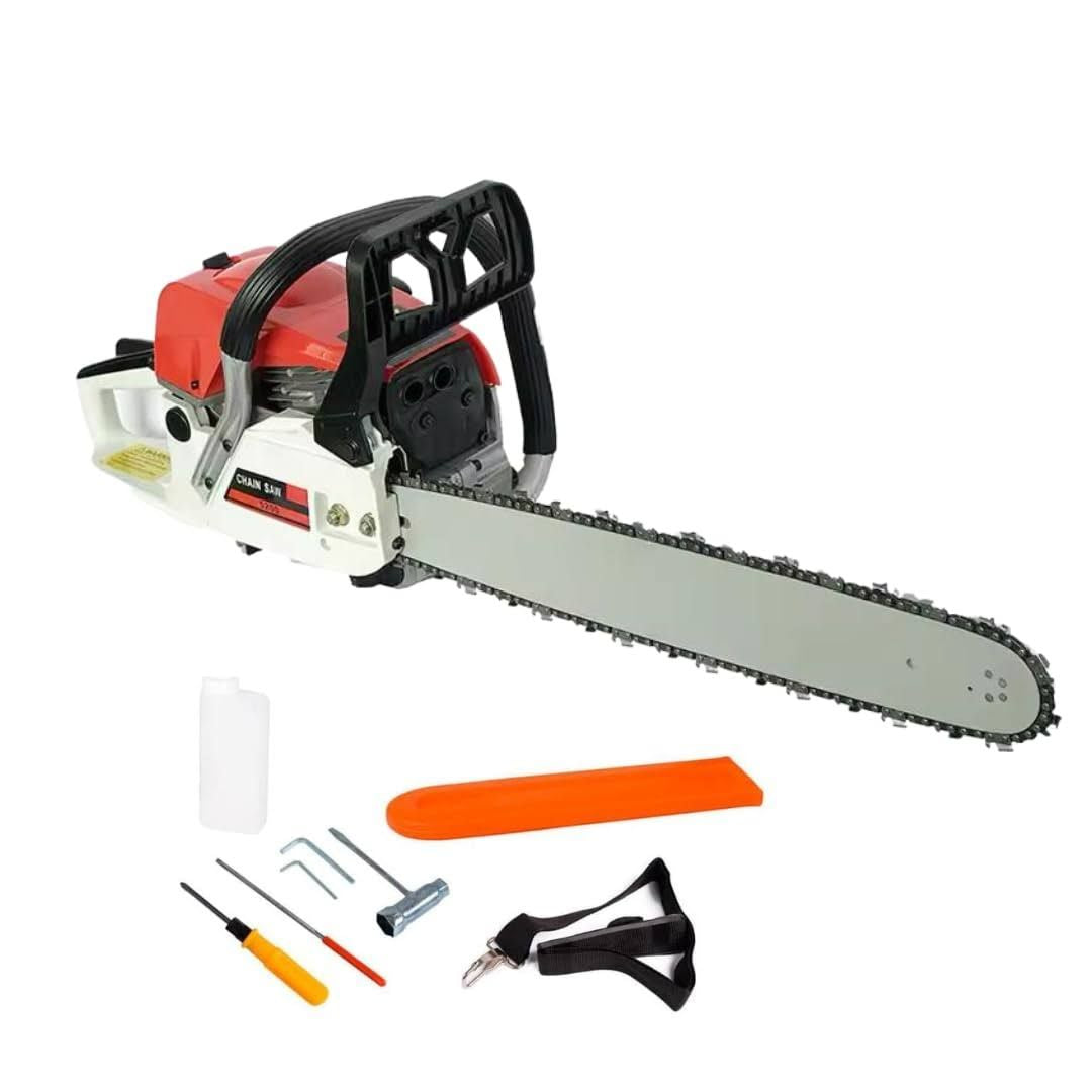 Motosierra de gasolina profesional de 52cc con espada de 50cm – Potente, fiable, ligera, ideal para cortar leña y mantenimiento del jardín