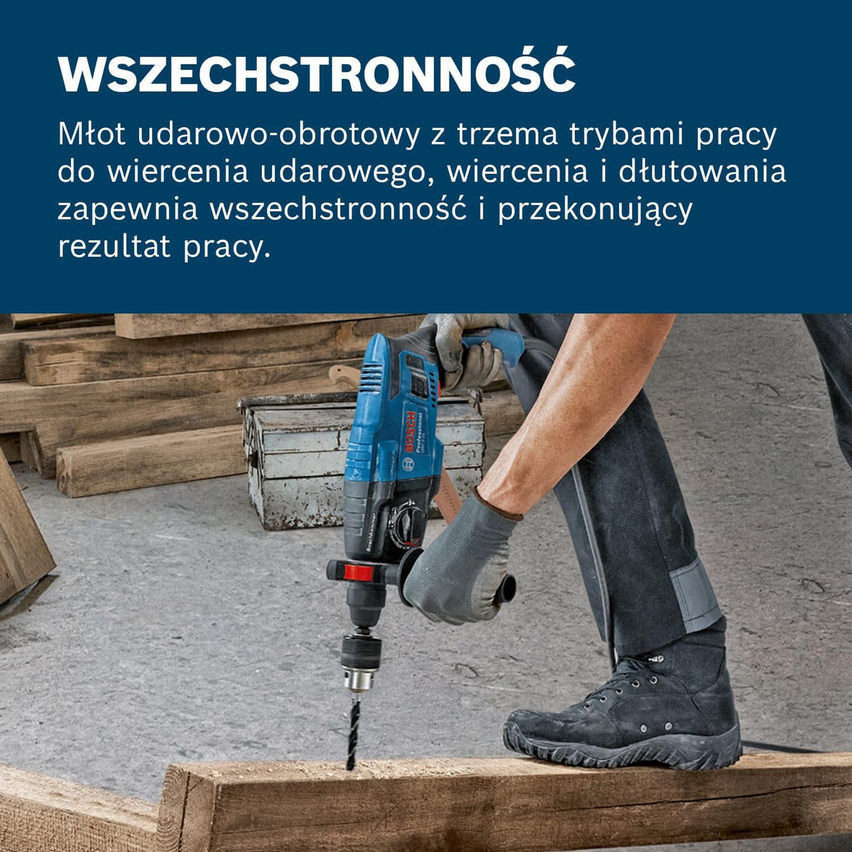 Bosch Professional Młot udarowo-obrotowy GBH 2-21 Professional (uchwyt SDS plus, rękojeść dodatkowa, sukno maszynowe, ogranicznik głębokości, walizka)