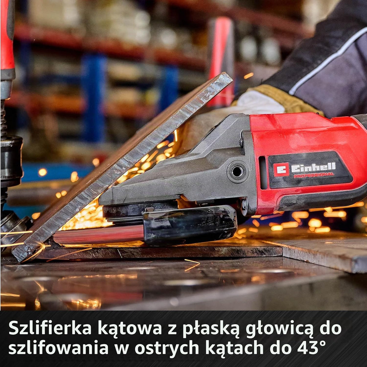 Einhell Profesjonalna akumulatorowa szlifierka kątowa TP-AG 18/125 F Li BL-Solo Power X-Change (18 V, 700 W, średnica tarczy 125 mm, głębokość cięcia 33 mm, bezszczotkowa, w zestawie akcesoria, bez