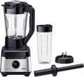 Braun Blender PowerBlend 7 JB7551BK szklany dzbanek 1,7 l, 10 prędkości + puls, automatyczne programy jedzenia, ostrze PrecisionCrush, program do czyszczenia, popychacz i butelka 600 ml, 1400 W