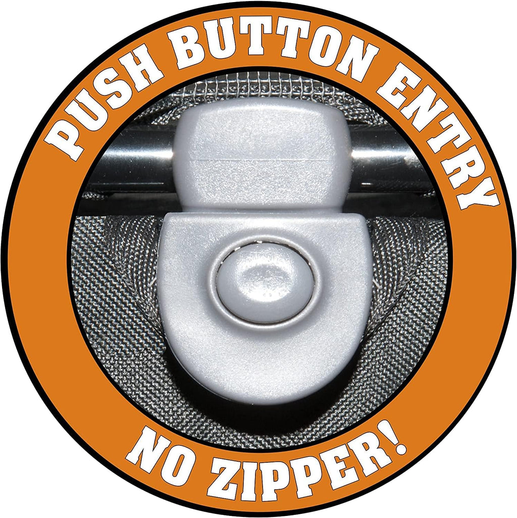 Cochecito para mascotas No-Zip NV para gatos/perros, entrada sin cremallera, plegado fácil con una sola mano, ruedas con relleno de gel, cojín de felpa + protector contra la intemperie incluidos, 3 colores