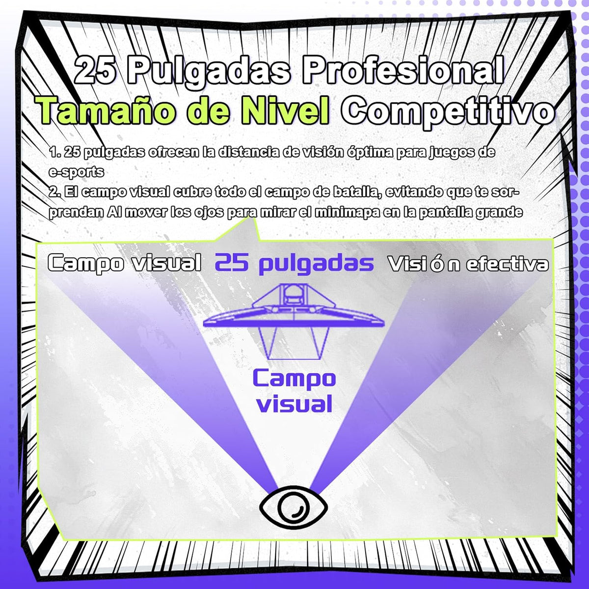 Amzfast Monitor Gamer de 24.5 pulgadas - 320Hz/240Hz, FHD 1920x1080, Pantalla Fast IPS, 1ms MPRT, 120% sRGB, Luz azul reducida, HDR, Adaptive Sync, VESA 100x100, HDMI 2.0x2/DP 1.4x2, Blanco - AMZG25F6F