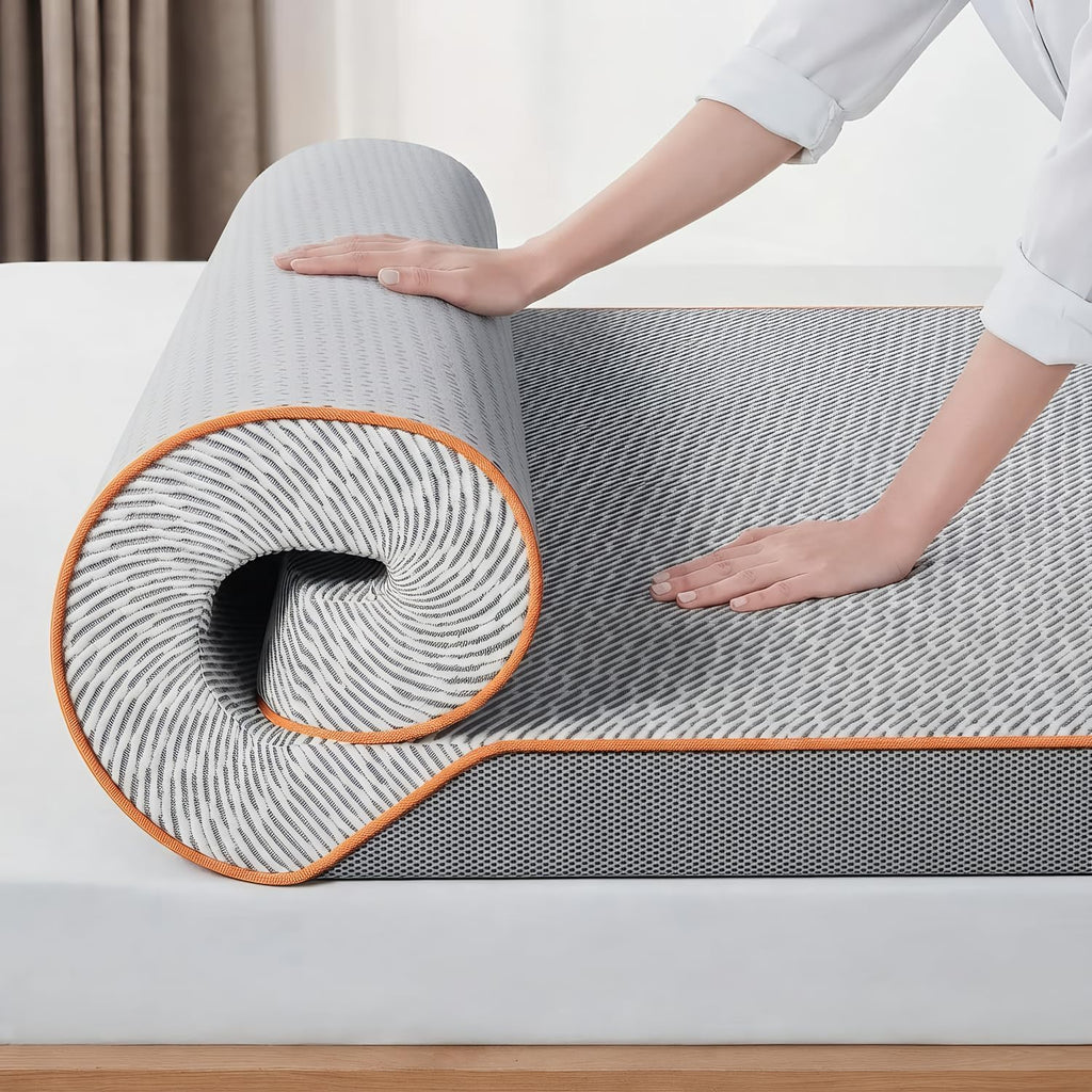 PERLECARE Topper 180 x 200 cm - 7,5 cm wysokość twardy topper na materac, twardości H3 H4 pianka żelowa z wysokiej jakości osłoną materacy, certyfikowany przez Oeko-Tex topper na materac do łóżka