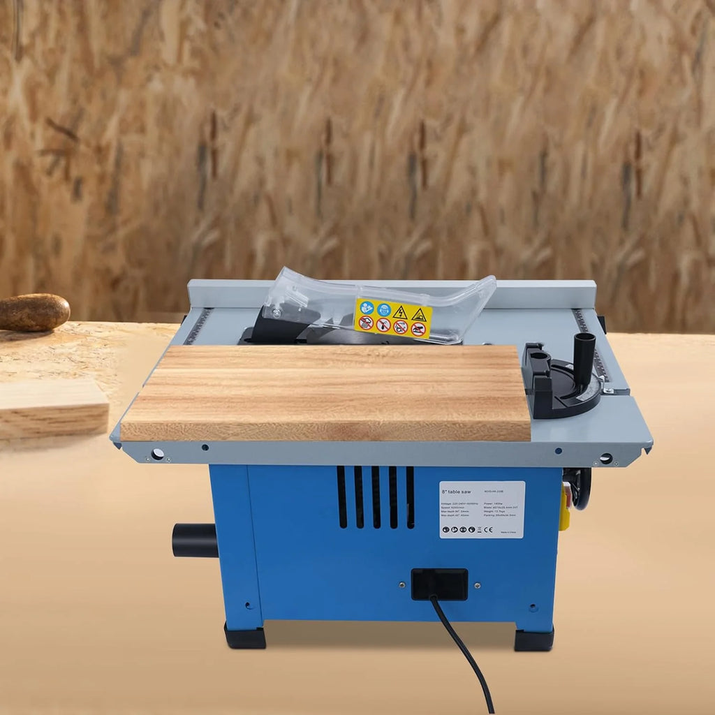 Mini stołowa pilarka tarczowa 1400 W, 4200 obr./min, z poszerzeniem stołu, cięcie 0-45° i głębokość cięcia 54 mm, piła tarczowa z brzeszczotem 210 mm do obróbki drewna i majsterkowiczów