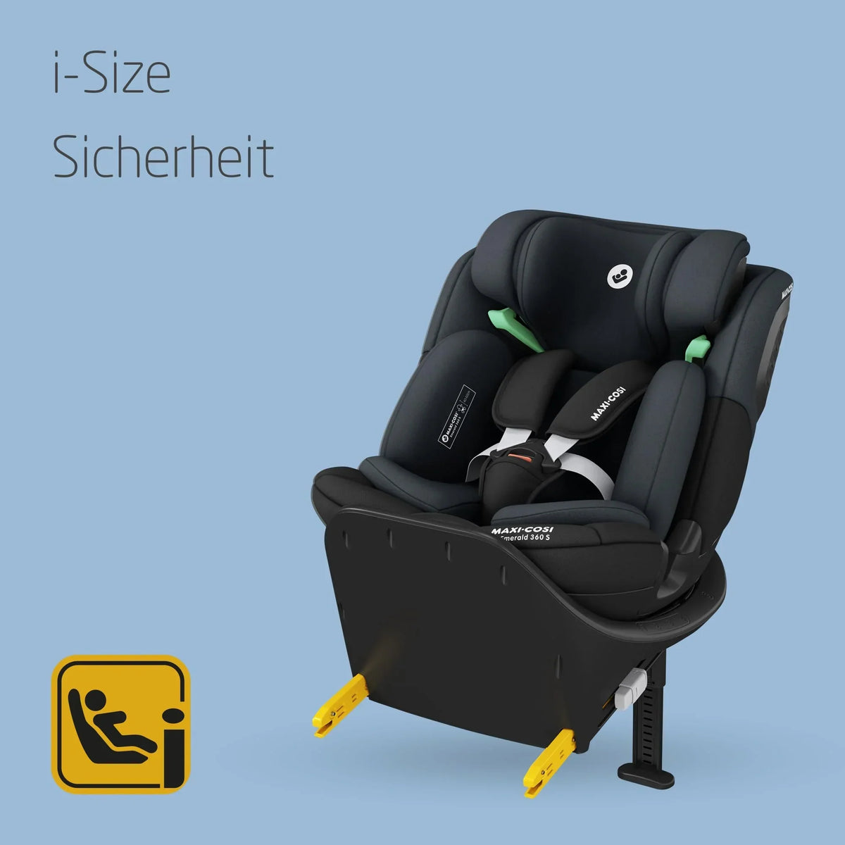 Silla de coche Maxi-Cosi Emerald 360 S i-Size giratoria 360 grados 40-150 cm protección contra impactos laterales G-CELL Tonal Black