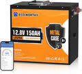 Batería de litio ECO-WORTHY Bluetooth 12V 150Ah con protección de baja temperatura, 1920Wh LiFePO4 12V 150Ah Bluetooth, batería LiFePO4 para autocaravana