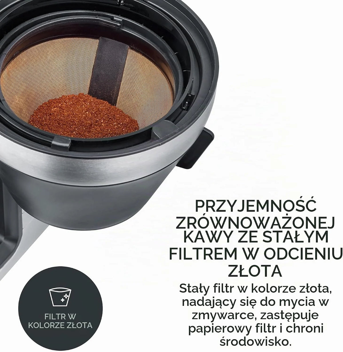 SEVERIN FILKA, w pełni automatyczny ekspres do kawy przelewowej, ekspres 5 w 1 z wyświetlaczem LED, młynkiem, dzbankiem szklanym, czarny matowy/stal nierdzewna, KA 9694