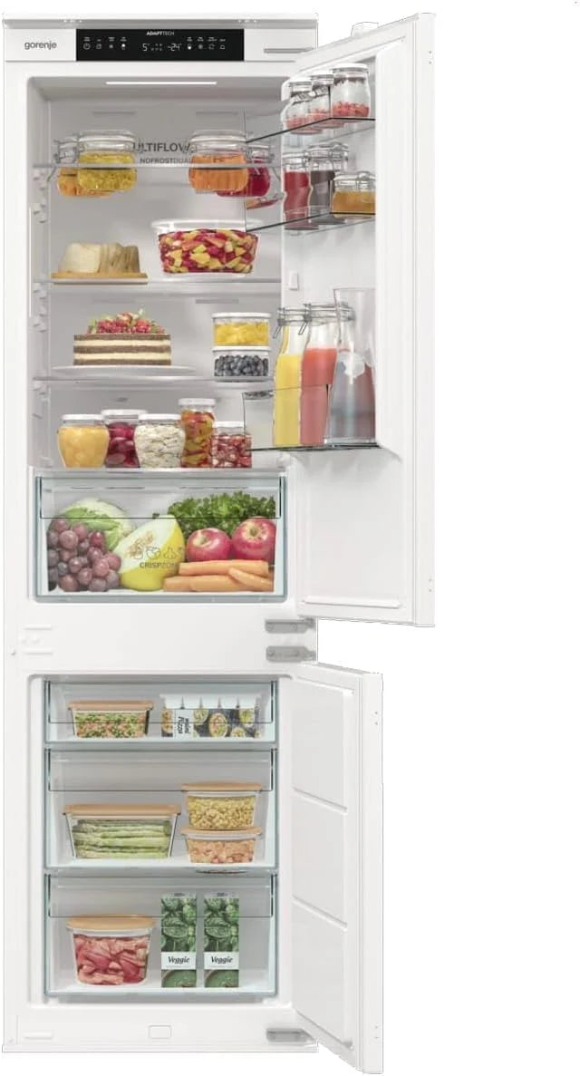 Gorenje NRKI517E41 lodówko-zamrażarka do zabudowy/178 nisza/zawias do drzwi przesuwnych/EEK:E/NoFrost DualAdvance/252L/AdaptTech/SuperCool/ConvertActive/EcoMode/wys. x szer. x gł.: 177,2 x 54 x 54,5
