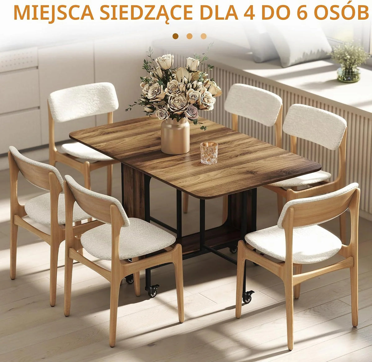 HOMCOM Stół składany jadalny z półką 130x80x74cm Brązowy