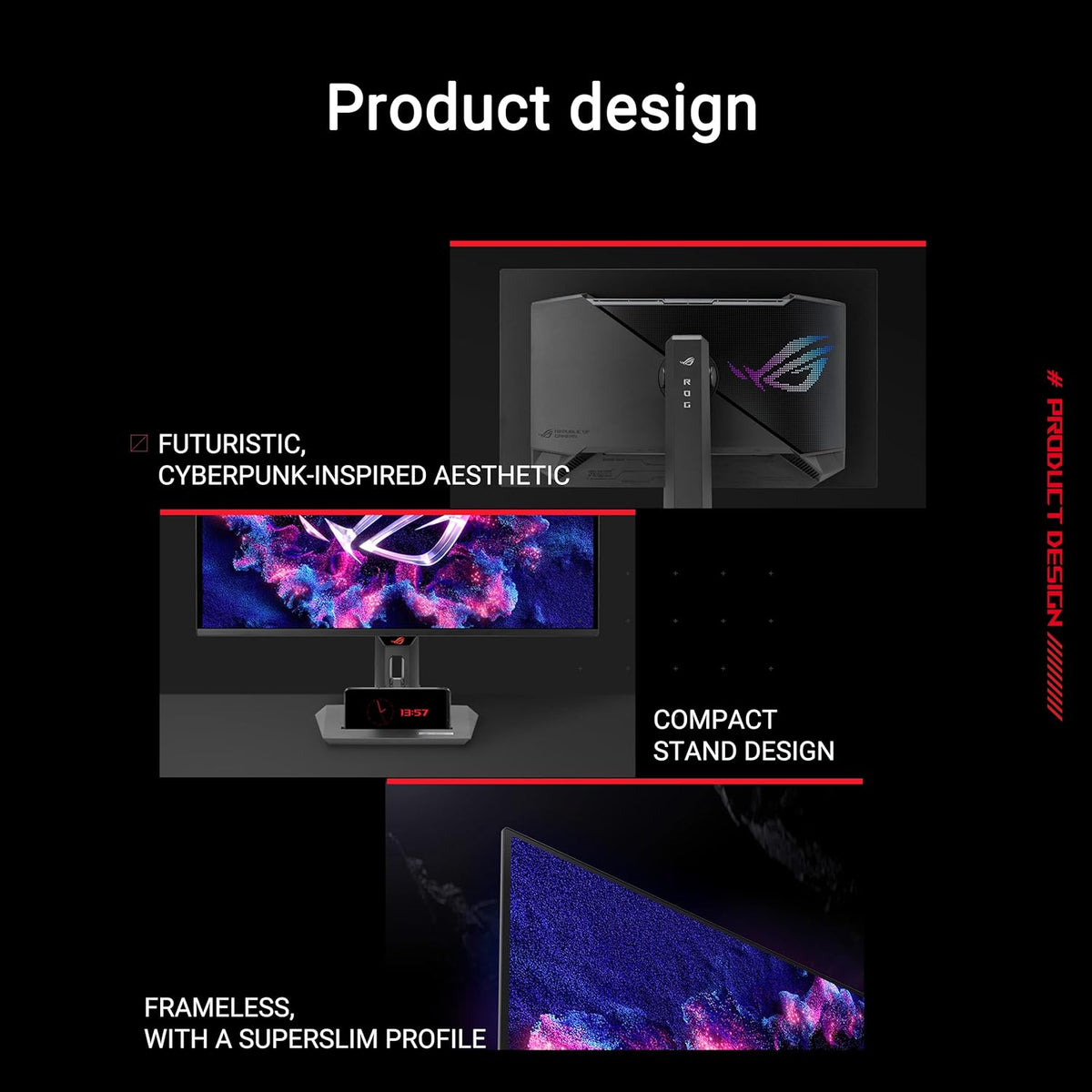 ASUS ROG Strix OLED XG27ACDNG - 27 pulgadas, panel QD-OLED QHD 1440p, 360 Hz, 0,03 ms, disipador térmico personalizado, antiparpadeo (Anti-Flicker), Care+, compatible con G-Sync®, 99% DCI-P3