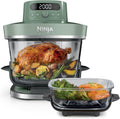 Freidora de aire de cristal Ninja CRISPi PRO XL, 5 funciones de cocción preestablecidas, recipiente de cristal CleanCrisp (5,7 l y 2,3 l) y tapa de almacenamiento, verde musgo AS090EUGN