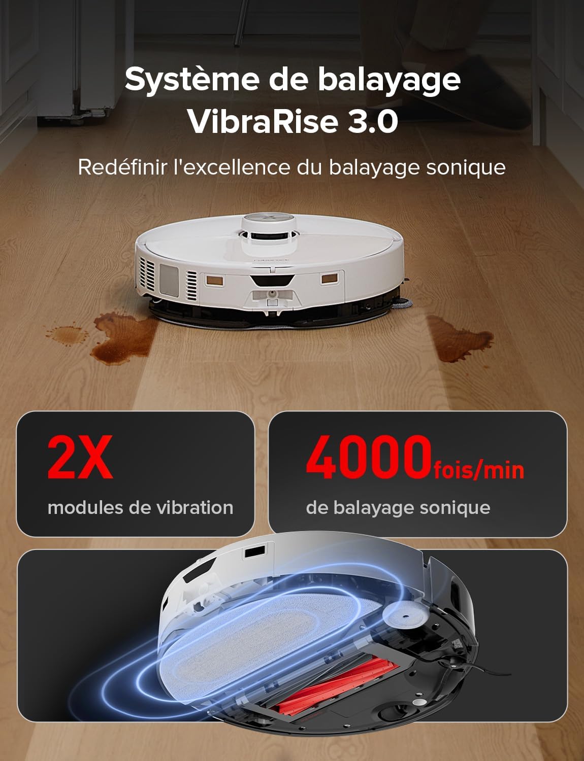 Roborock S8 MaxV Ultra Robot Aspirador con Estación 8 en 1, Robot Aspirador y Fregasuelos con Cepillo Lateral y Succión DuoRoller de 10000 Pa, Autolavado de Mopa y Bandeja a 60℃