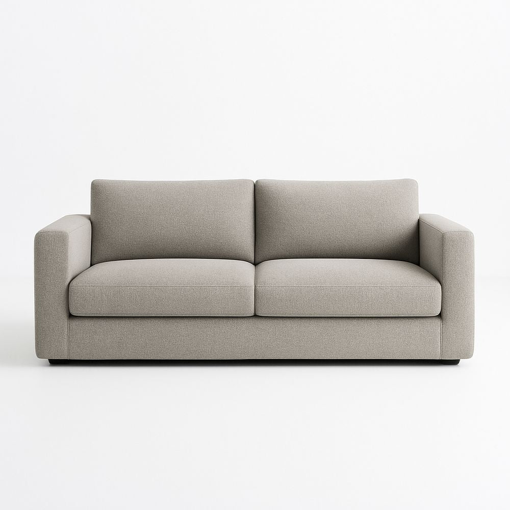 Sofá recto de tela de poliéster gris 200x90x85cm