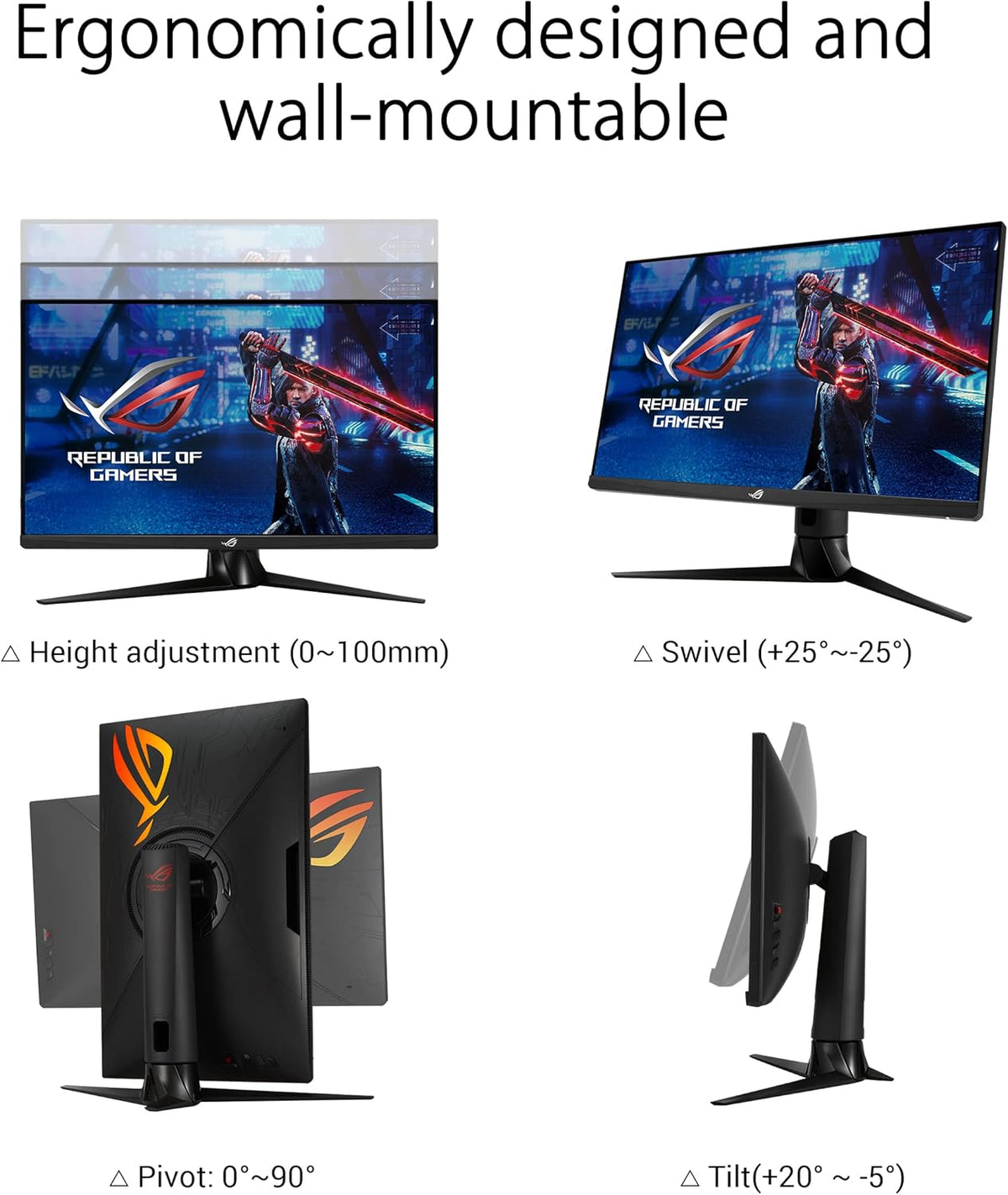 ASUS ROG XG27AQ - Monitor Gaming para PC de 27" WQHD - Panel Fast IPS - 170Hz - 1ms - 2560x1440 - 400cd/m² - DisplayPort, 2X HDMI y 2X USB - Nvidia G-Sync - Altavoces - DisplayHDR 400 - ELMB Sync.