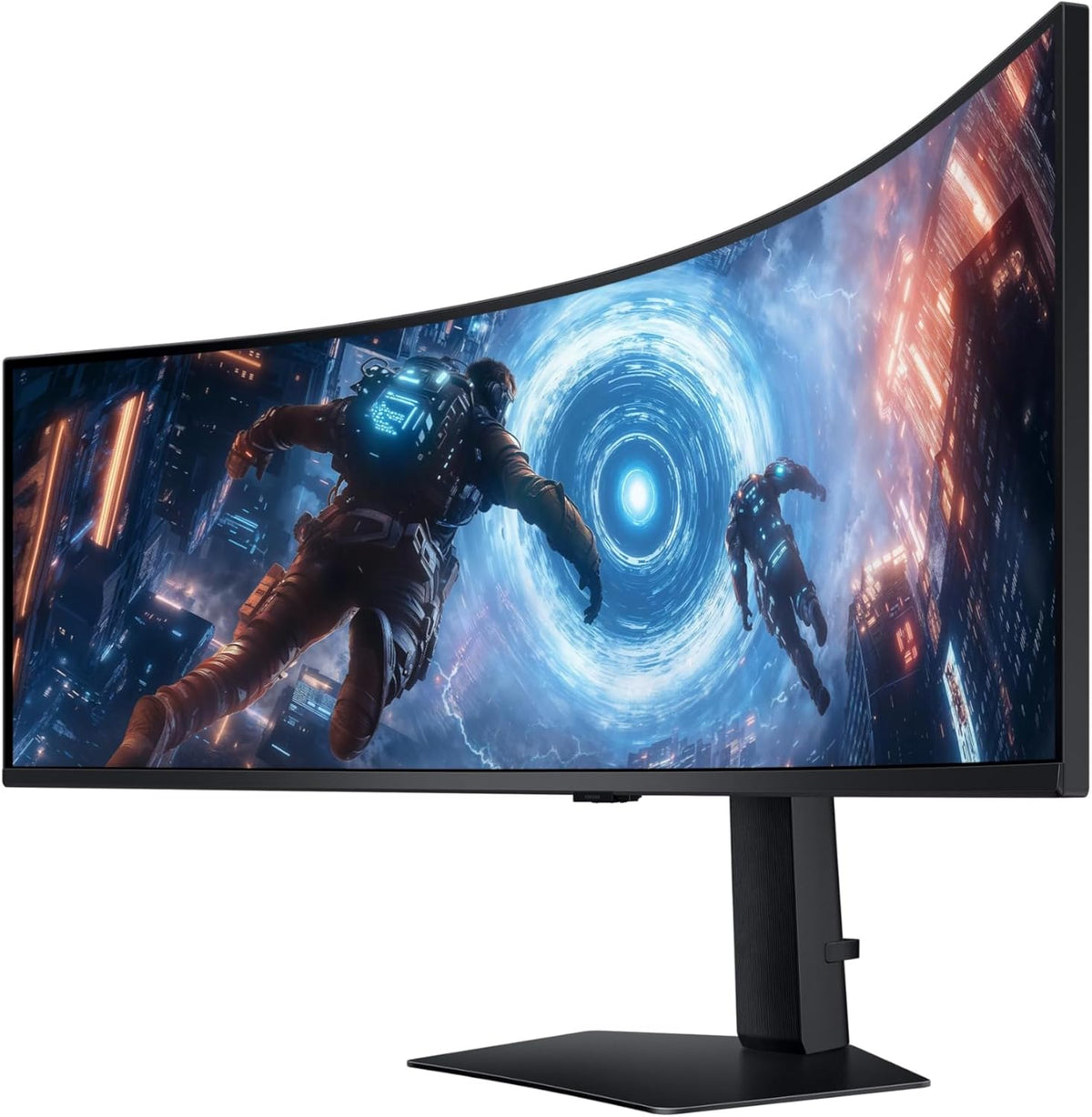 Monitor Samsung Odyssey G91F de 49'' 144Hz, 1ms, panel VA curvo 1000R, DWQHD: 5120 x 1440, 2500:1, AMD FreeSync Premium Pro, Auto Source Switch +, soporte ajustable, DisplayPort, HDMI, LS49FG916EUXEN