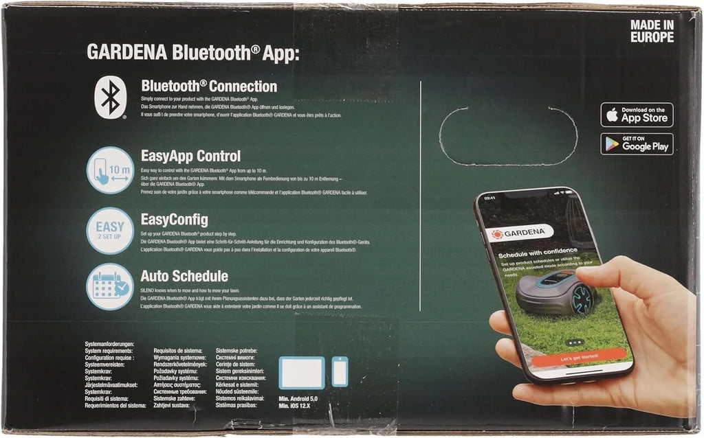 Gardena robot koszący SILENO minimo 350 zestaw: Robot koszący 350 m², sterowany przez aplikację Gardena Bluetooth, wysokość koszenia 20 do 45 mm, SilentDrive 15208-47, 350m