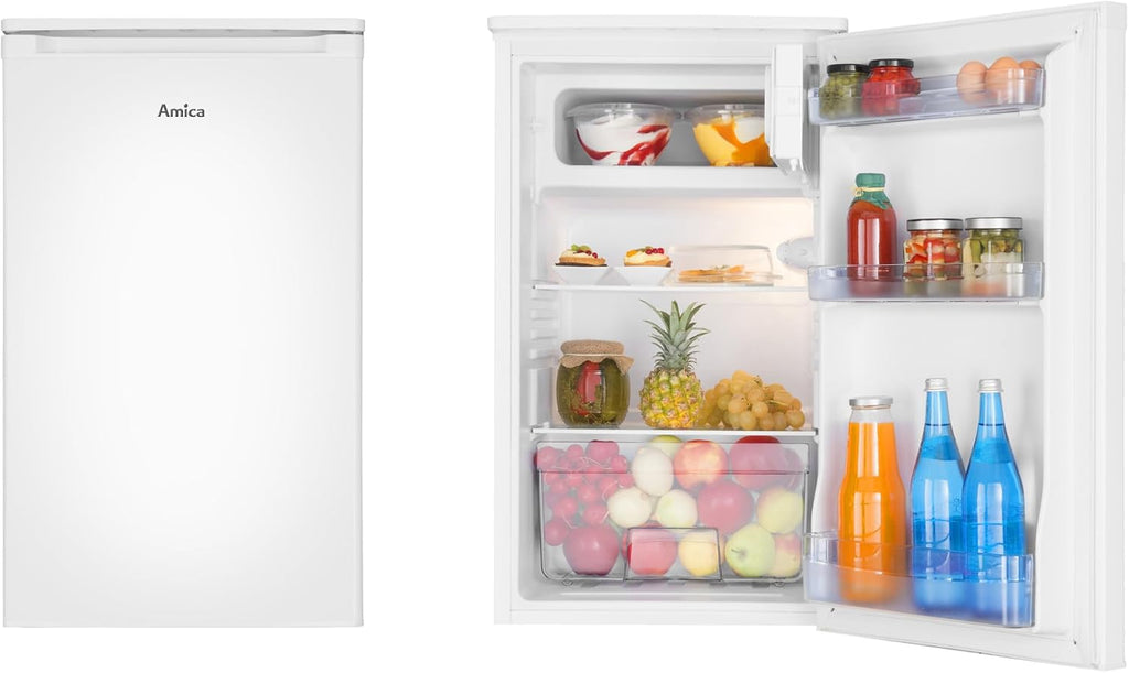 Frigorífico con congelador Amica KS 361 155 W / 85 cm de altura, blanco, clase de eficiencia energética E