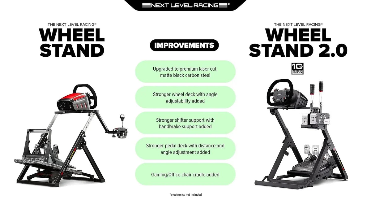 Soporte para volante de carreras Wheel Stand 2.0 compatible con volantes y pedales, diseño plegable para simulación de carreras