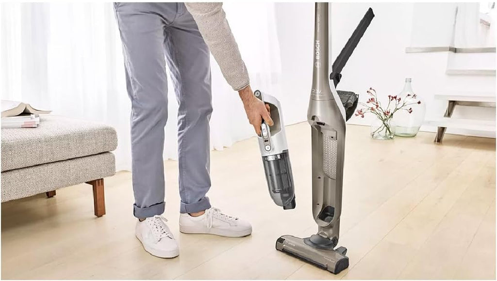 Bosch - Seria 4, bezprzewodowy odkurzacz pionowy Flexxo Gen 2, 28 W, 0,4 litra, 82 dB, metaliczny brąz, BBH3ALL23