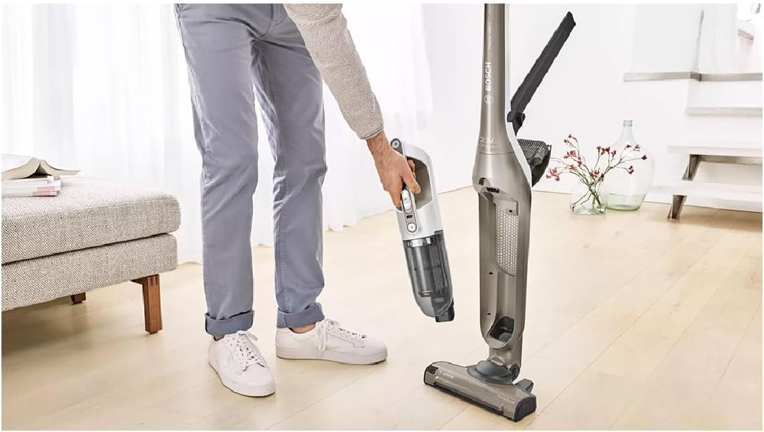Bosch - Seria 4, bezprzewodowy odkurzacz pionowy Flexxo Gen 2, 28 W, 0,4 litra, 82 dB, metaliczny brąz, BBH3ALL23