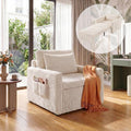 Sillón cama 3 en 1 Xbro con función de descanso, sofá cama individual extraíble, sofá cama con función de descanso, sillón cama de pana con cojín, sofá plegable para salón, dormitorio, beige