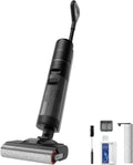Aspiradora en seco y húmedo DREAME H12 Pro Ultra, limpieza de cepillo a 60 °C, secado con aire caliente de 30 min, autolimpieza con rascador fijo, potencia de succión de 16.000 Pa, limpieza de doble borde, detección y ajuste inteligentes