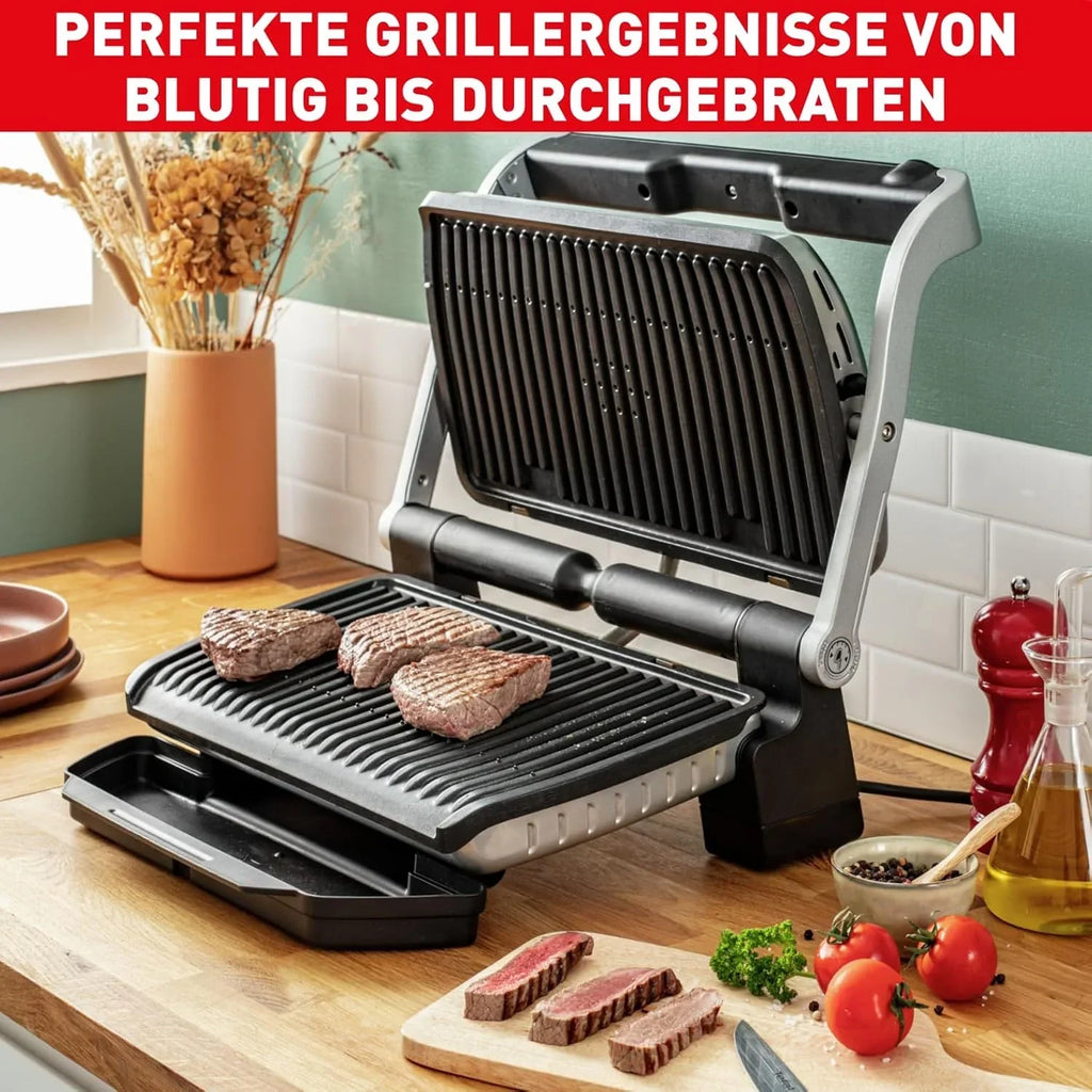 Parrilla de contacto OptiGrill+ XL GC722D16 2000W con 9 programas de cocción, modo manual, placas de parrilla extraíbles e indicador de nivel de cocción