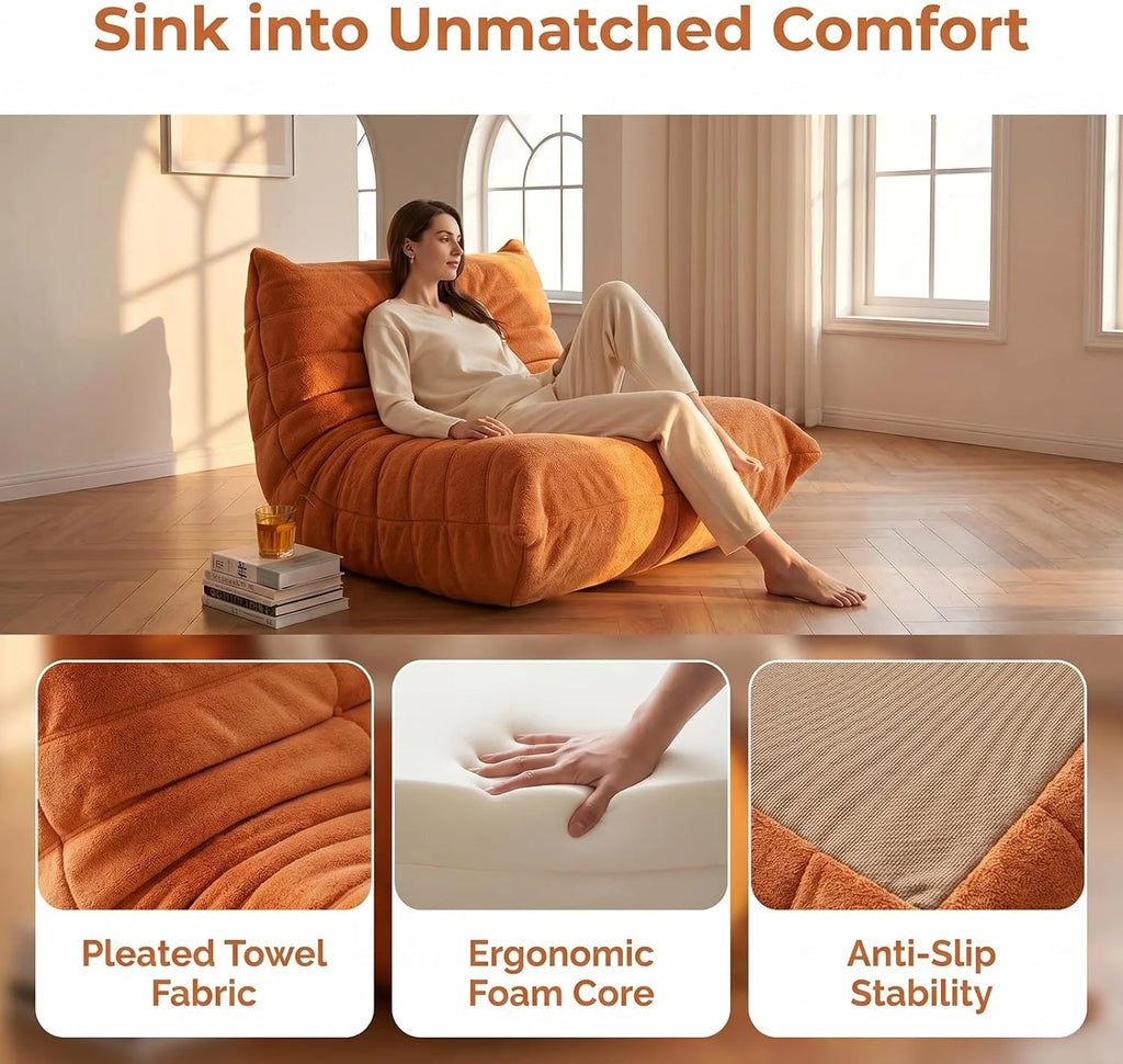 Togo krzesło kominkowe, narożny worek do siedzenia, wygodna kanapa na podłogę, ergonomiczny design, fotel wypoczynkowy, piankowa sofa, do salonu, sypialni, akademika, salonu, biura