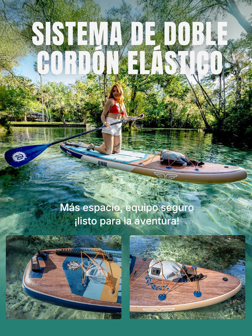 Niphean (Extra Grande) Tabla de Paddle Surf Hinchable para 2+1 Personas/Familia, Paddle Surf con Aleta Equilibrada (Apto para Principiantes), Funda Impermeable, Tabla SUP para Adultos, Regalo