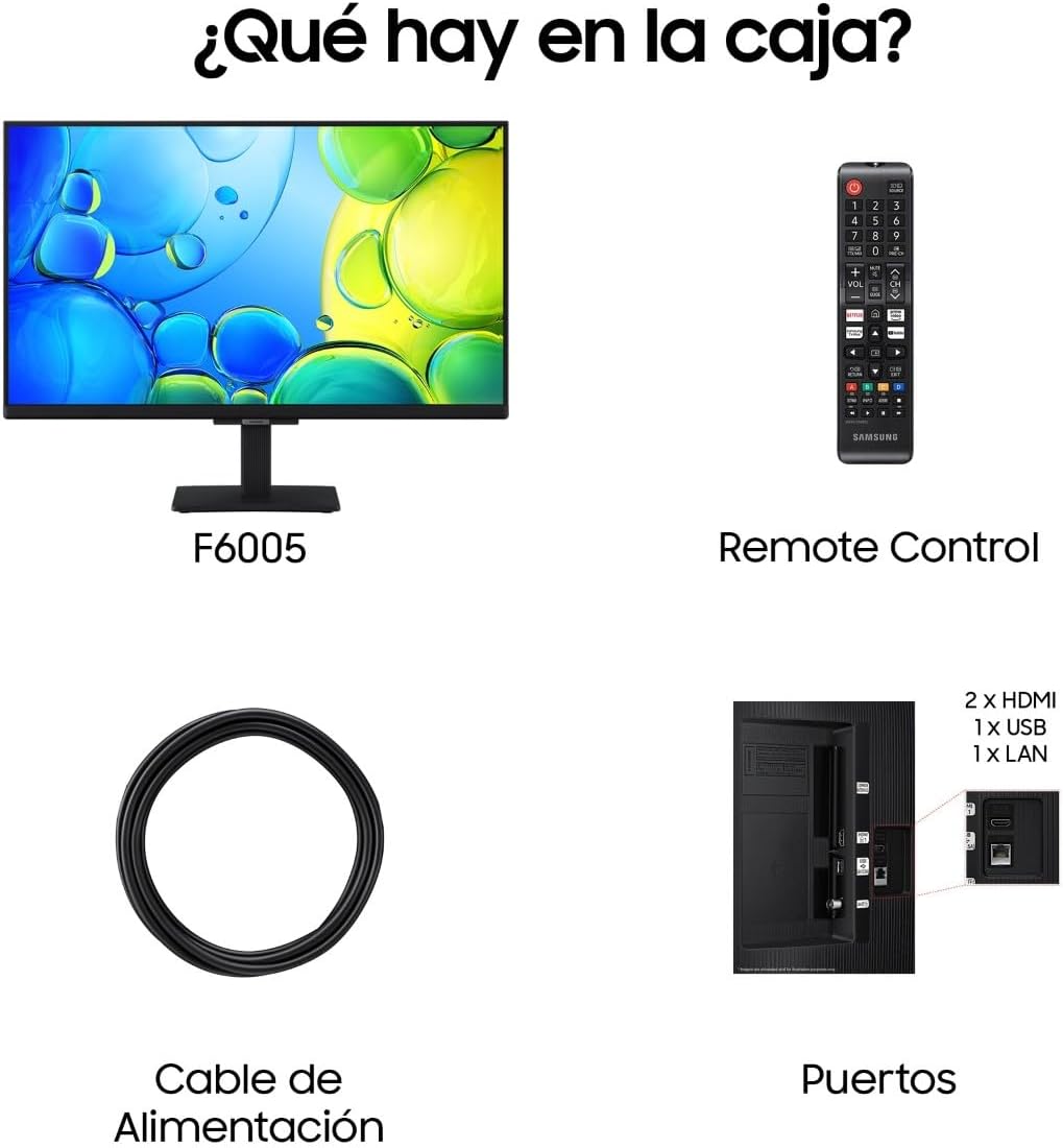 Samsung TV 24 Pulgadas Full HD F6005 4K Smart TV, Más Contraste con HDR, Sonido que sigue a la acción con OTS Lite, TV Plus y tus datos protegidos con Knox Security