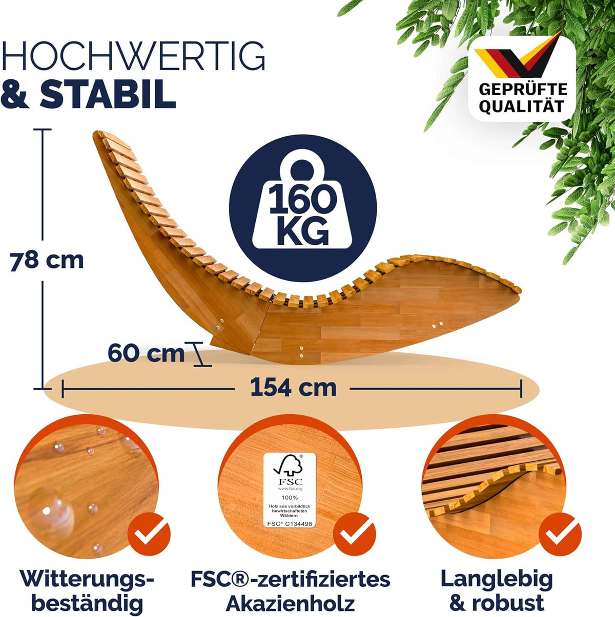 CASARIA® Juego de 2 tumbonas, incluye cojín, para 2 personas, color rojo oscuro, plegables, resistentes a la intemperie, madera, tumbona de jardín, ergonómicas, capacidad de carga de 160 kg, certificadas FSC®, tumbona basculante, balcón, 154x60 cm