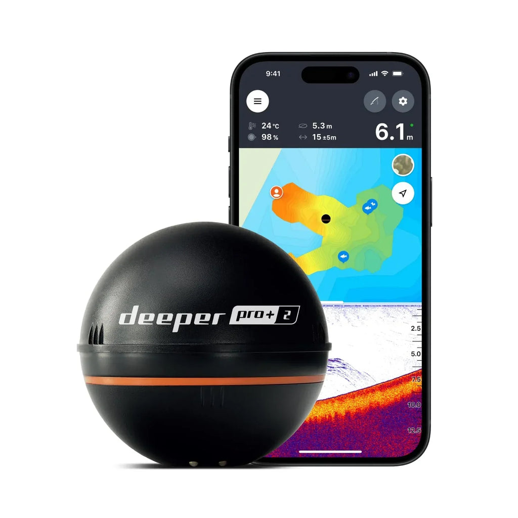 Deeper Smart Sonar Pro+ 2 buscador de peces con ecosonda y profundímetro, transmisor GPS para kayak, embarcación o pesca en hielo, incl. aplicación
