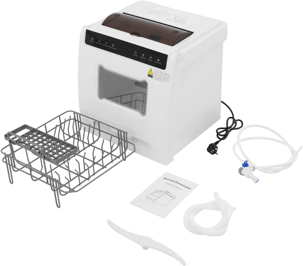 Wolnostojąca zmywarka 1100 W 52 dB zmywarka stołowa 220 V wielofunkcyjna obsługa ekranu dotykowego zmywarka 360° podwójne ramiona natryskowe wolnostojąca zmywarka stołowa 4-6 nakryć