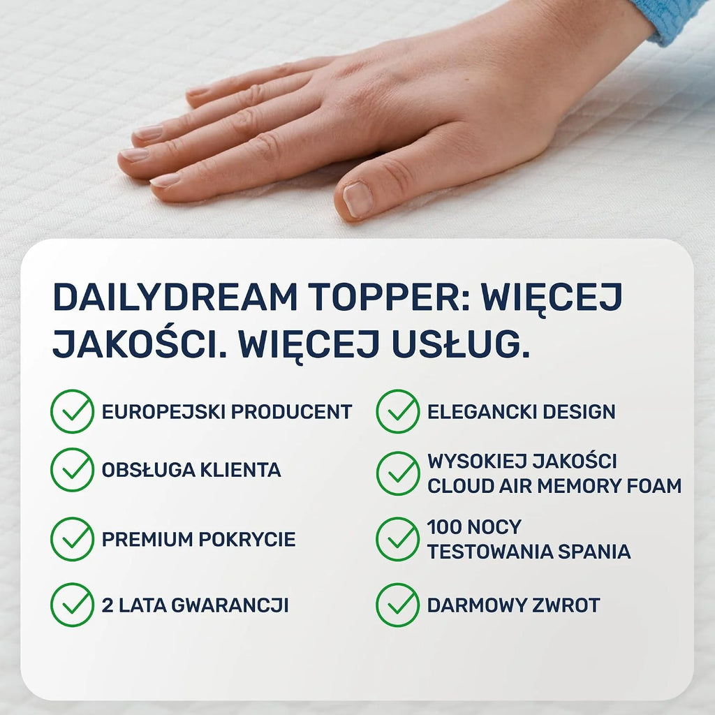 Dailydream materac z elastycznej wiskozy, model M z pianką pamięciową, 160 x 200 x 5 cm, edycja standardowa