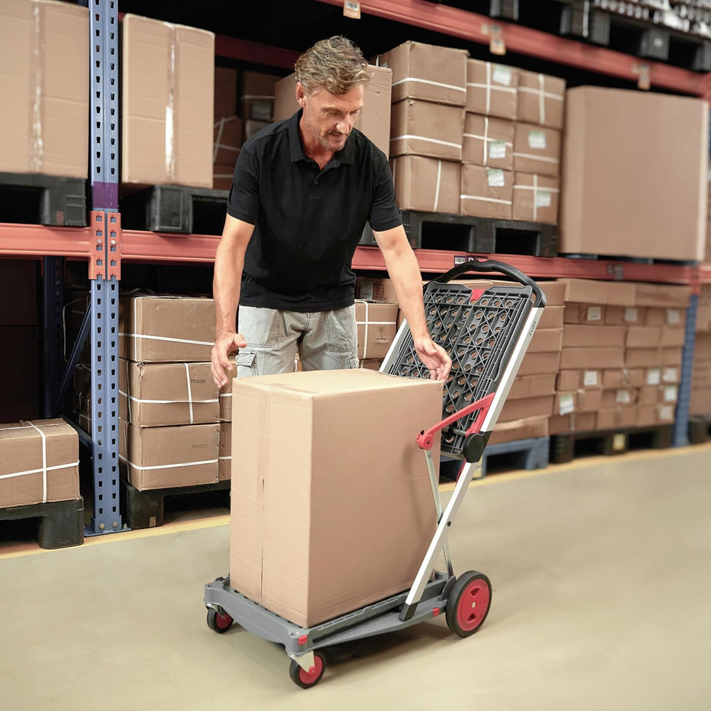 Carros plegables, funcionales y versátiles | Carro plegable móvil | Carrito de la compra con caja de almacenamiento (negro)