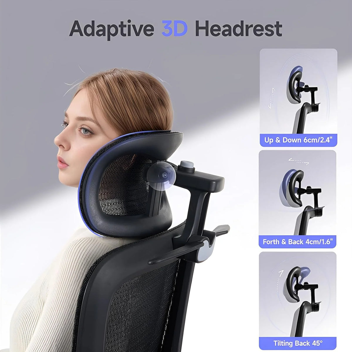 LarkLeaves Ergonomiczny Fotel Biurowy z Podnóżkiem Czarny L10 Lite