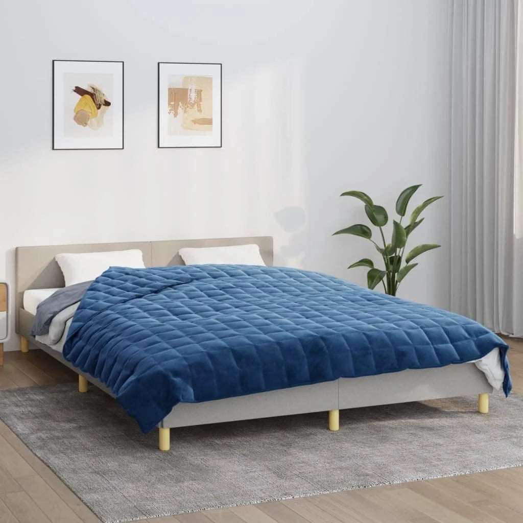 Koc obciążeniowy 200x230 cm 13 kg niebieski