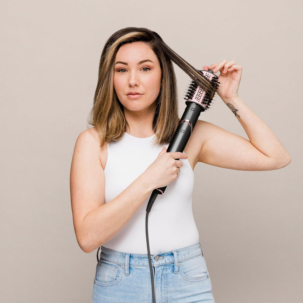 Shark FlexStyle 5 en 1, moldeador de aire y secador de pelo, accesorio rizador Auto-Wrap, cepillo plano, cepillo ovalado, concentrador, difusor, estuche de almacenamiento, sin daños por calor, negro/oro rosa, HD440EU