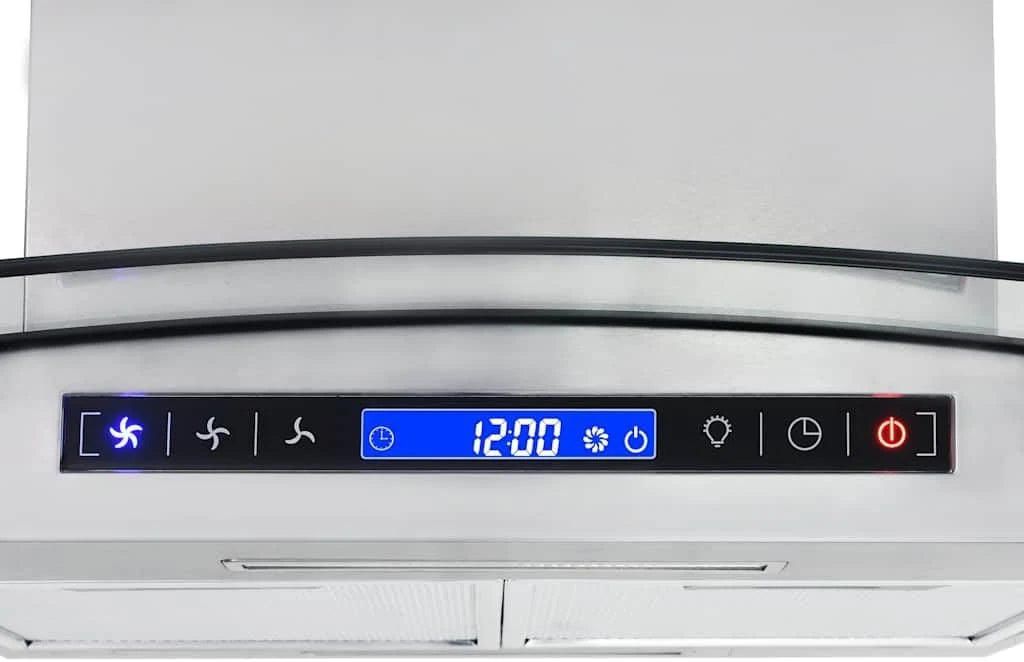 vidaXL okap kuchenny 90 cm, LCD, czujnik dotykowy, 756 m³/h, okap wyspowy, okap do komina